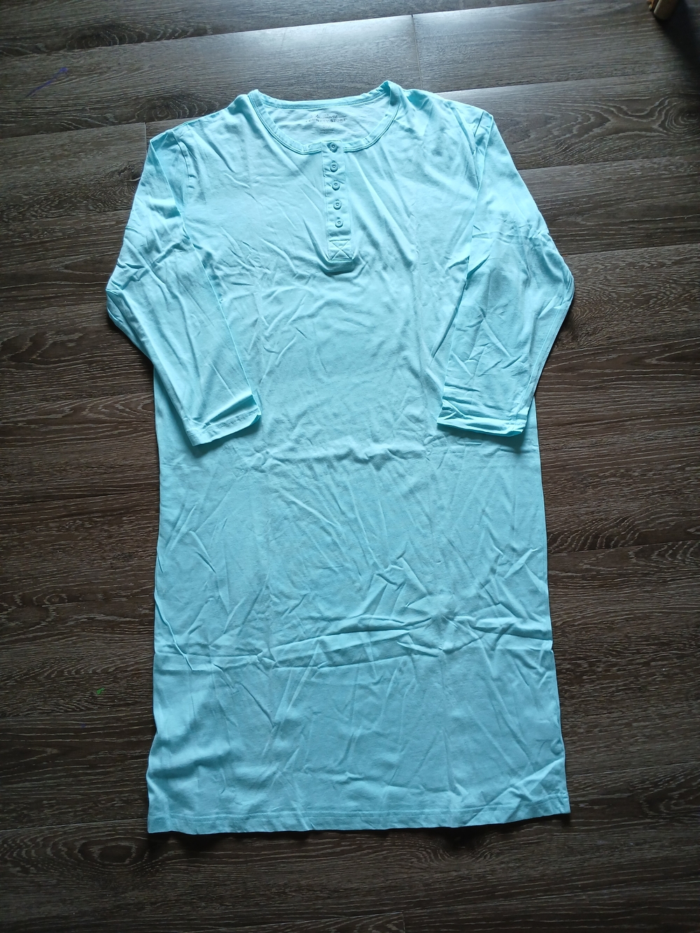 Vermont Country Store Women’s Aqua 100% Cotton Pajama Nightgown - Sz Small